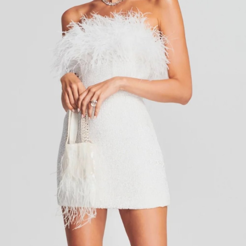 Retrofete Torin Sequin Feather Dress